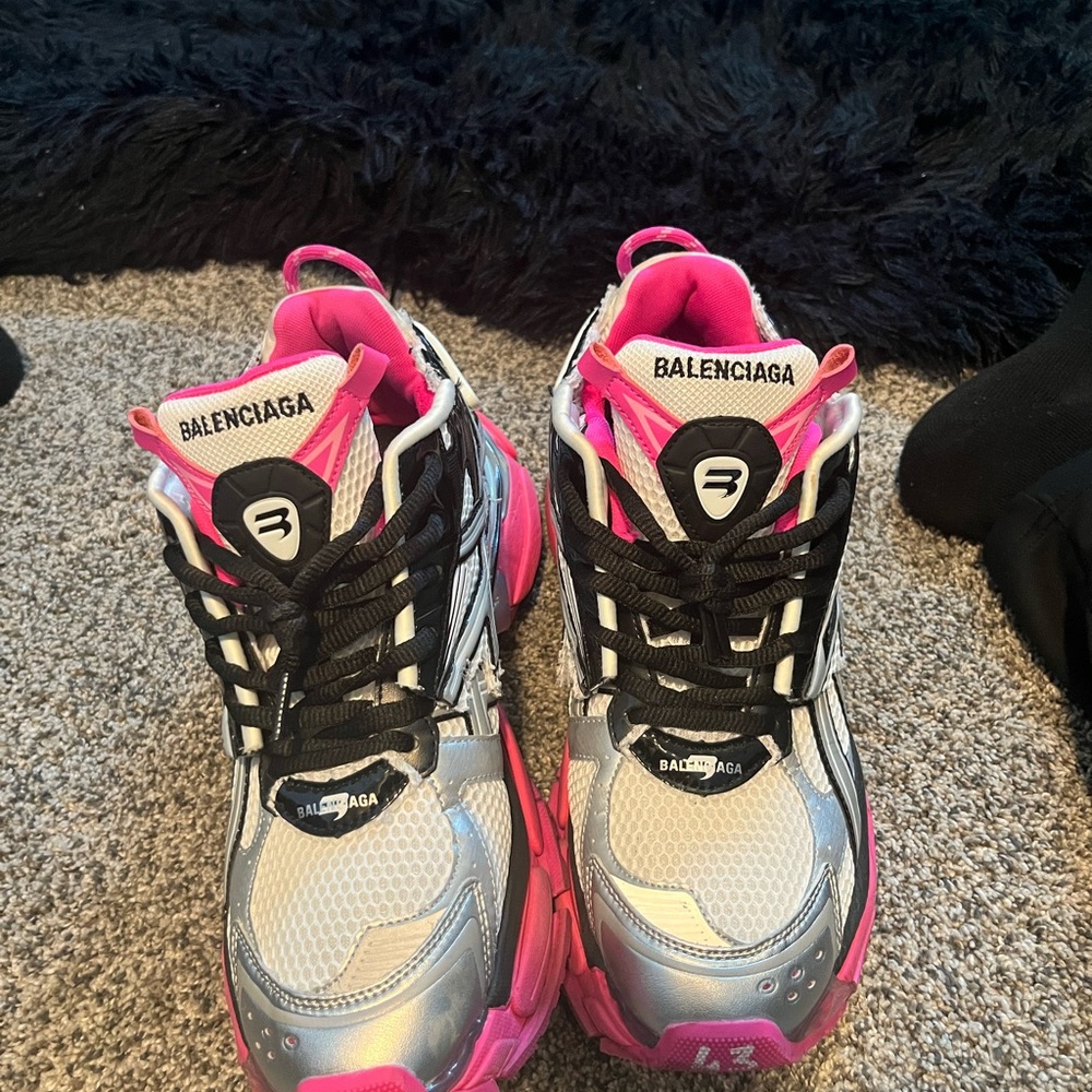 Balenciaga Pink and Silver Sneakers